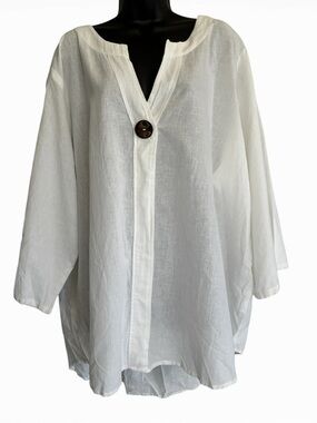 NWT Ashley Stewart Lightweight White Linen Tunic Size 26